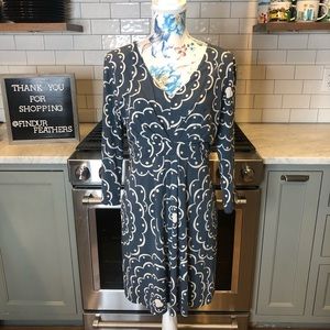 Boden | Blue Gathered Waist Jersey Tunic Dress